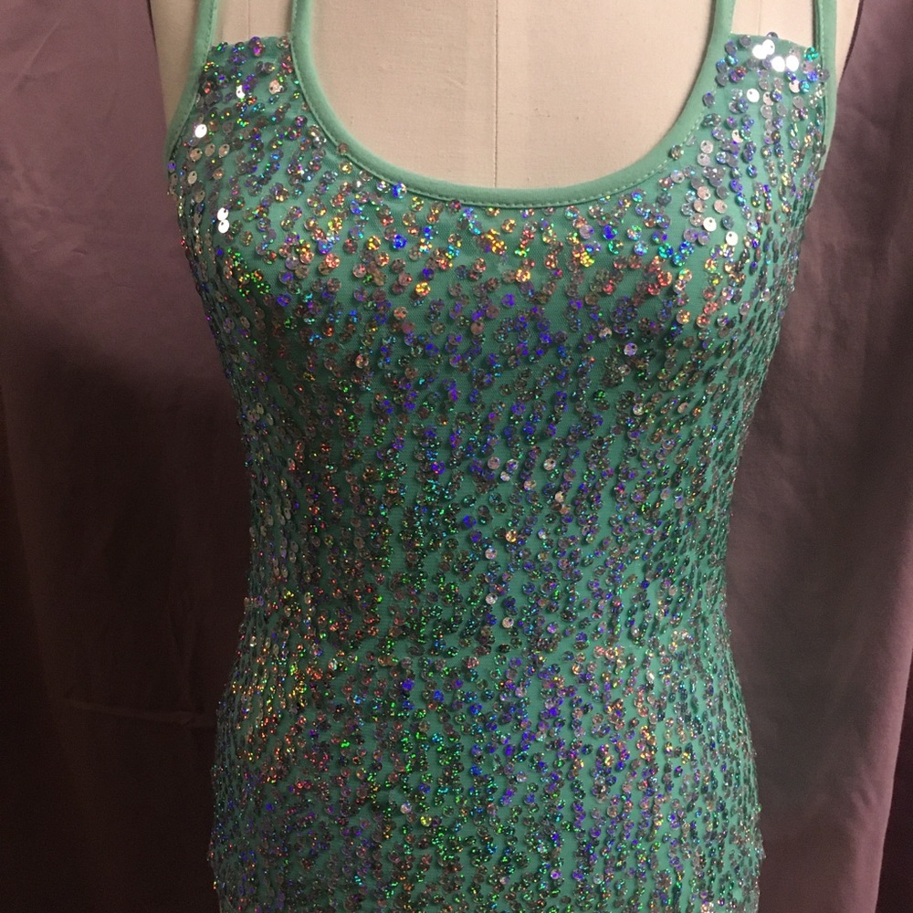 Mermaid sparkle straps tank top gently used